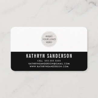 CUSTOM LOGO modern minimal plain simple black Business Card