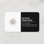 CUSTOM LOGO modern minimal simple black white Business Card