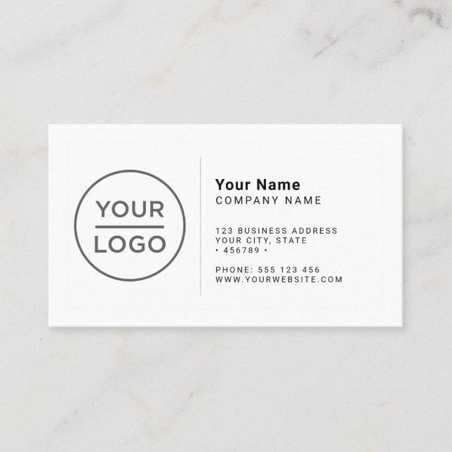 Custom logo modern minimalist any color business card (Front)