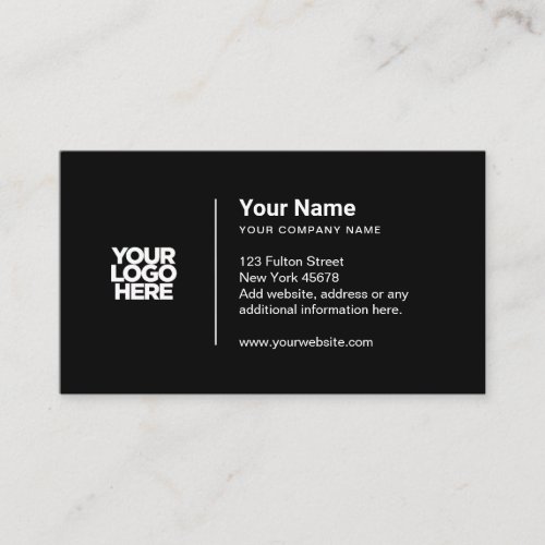 Custom logo modern minimalist black or any color b business card