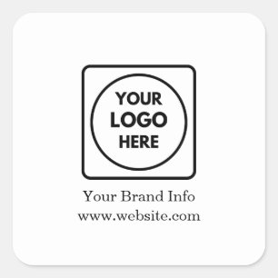 Custom Logo Modern Minimalist Corporate Branding Square Sticker
