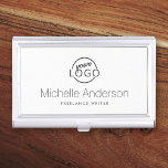 Custom logo modern minimalist personalized business card case<br><div class="desc">Add your own logo business card holder with name and title/company name. Create a business card holder with your logo or image design with this easy to use template. Change the font,  font color,  background color etc and adjust image size and placement with the customization tool.</div>
