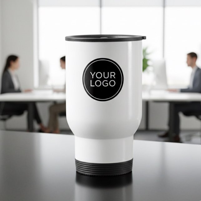 Custom Logo | Modern Minimalist Personalized Travel Mug (Creator Uploaded)
