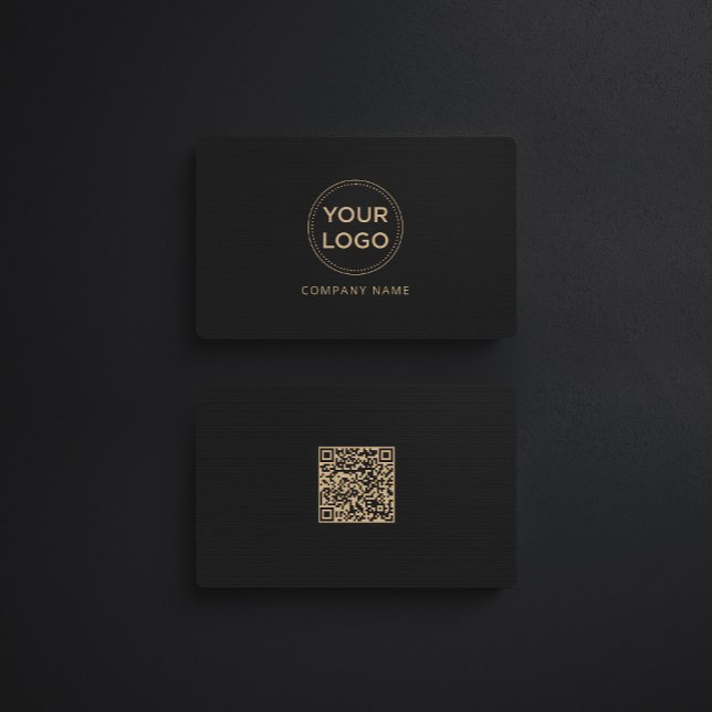 Custom Logo Modern Minimalist QR Code Business Card (Creator Uploaded)