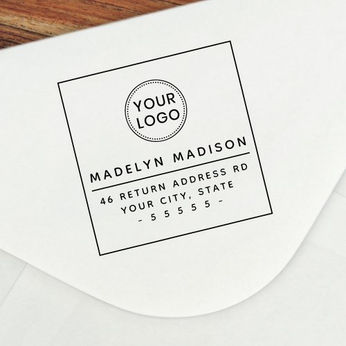 Custom logo modern minimalist return address self_inking stamp