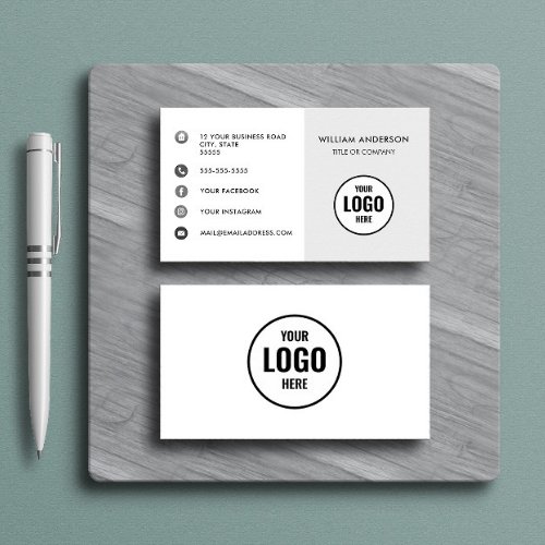 Custom logo modern minimalist social media icons b business card