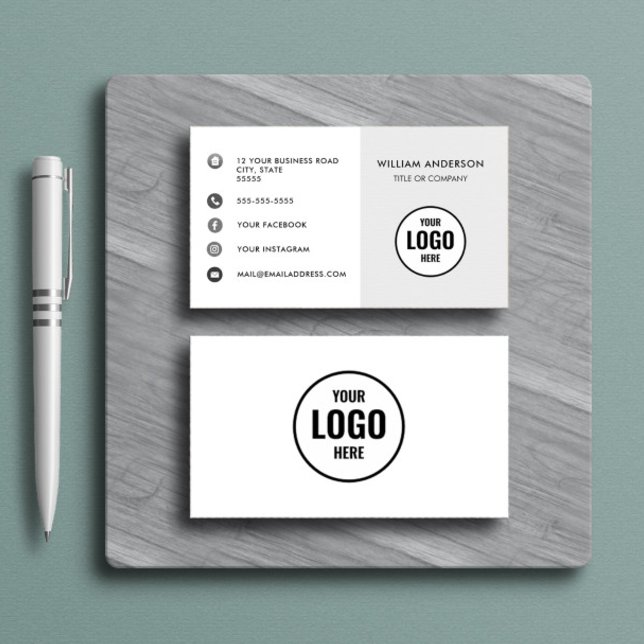 Custom logo modern minimalist social media icons b business card (Creator Uploaded)