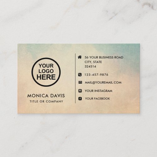Custom logo modern minimalist social media icons   business card