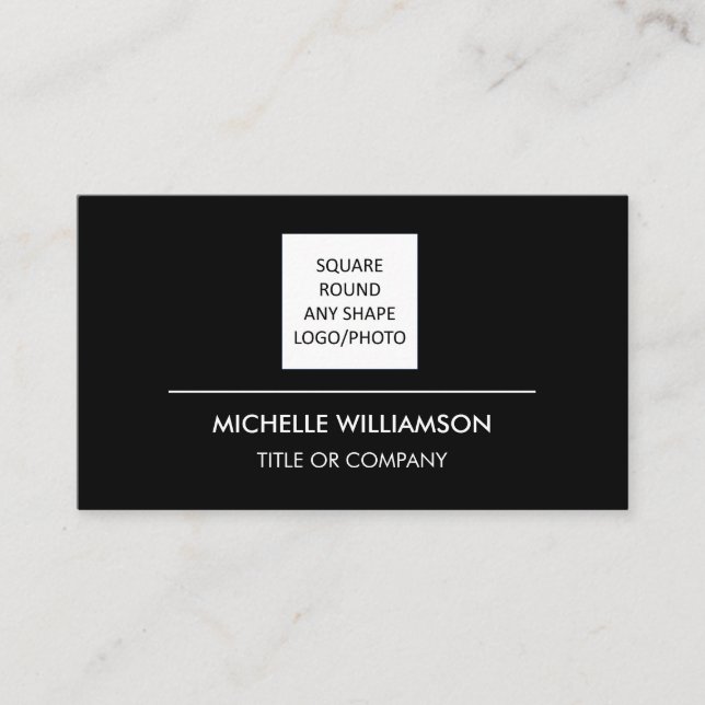 Custom Logo Modern Minimalist Social Media Icons Business Card (Front)