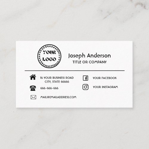 custom Logo modern minimalist  social media icons Business Card