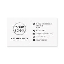 Custom logo modern minimalist social media icons business card Custom logo modern minimalist social media icons business card