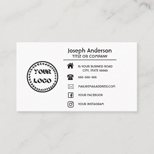 custom Logo modern minimalist  social media icons Business Card