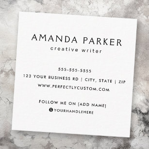 Custom logo modern minimalist social media icons square business card