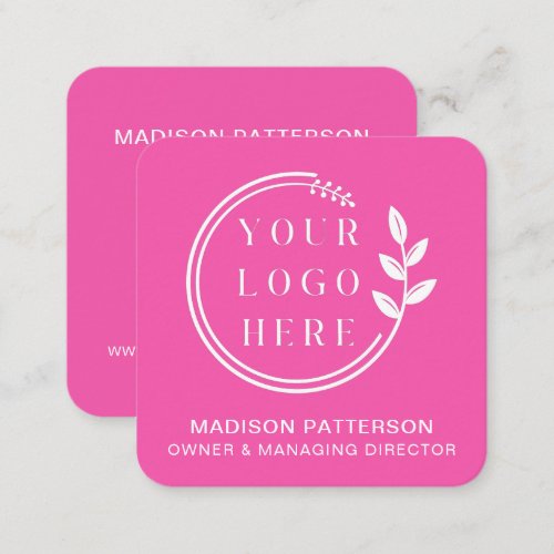 Custom Logo Modern Minimalist Social Media Icons Square Business Card