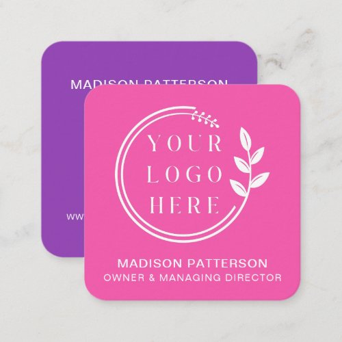 Custom Logo Modern Minimalist Social Media Icons Square Business Card
