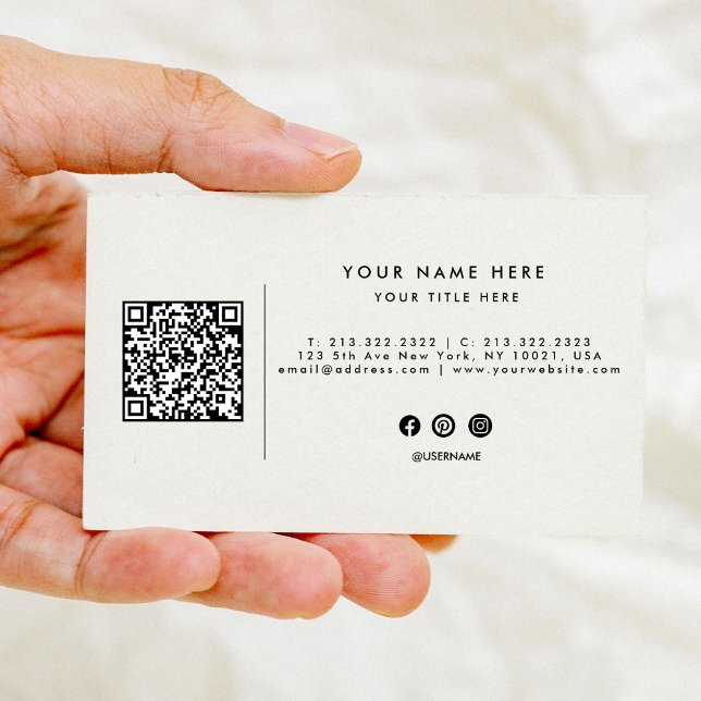Custom logo modern minimalist social media QR Code Business Card (Creator Uploaded)
