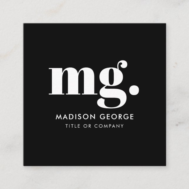 Custom Logo Modern Minimalist Social Media QR Code Square Business Card (Front)