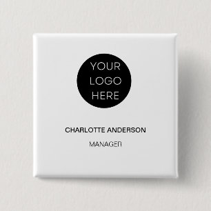 Custom Logo Modern Minimalist White Button