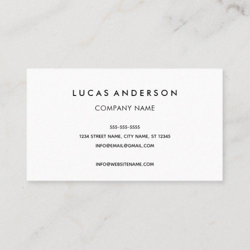 Custom logo modern minimalist white or any color b business card