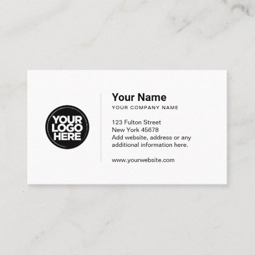 Custom logo modern minimalist white or any color b business card