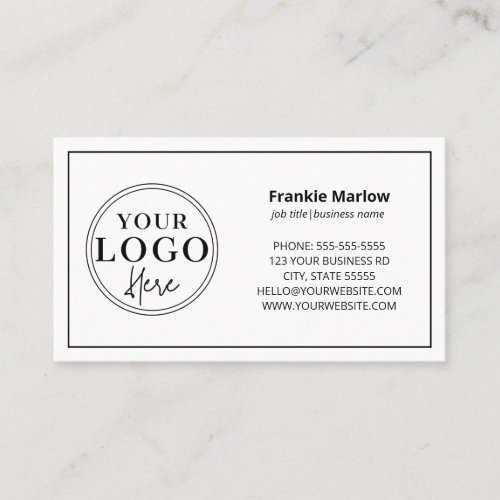Custom Logo Modern Minimalist  White Or Any Color Business Card