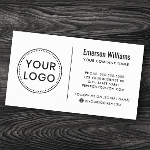 Custom logo modern minimalist white or any color business card