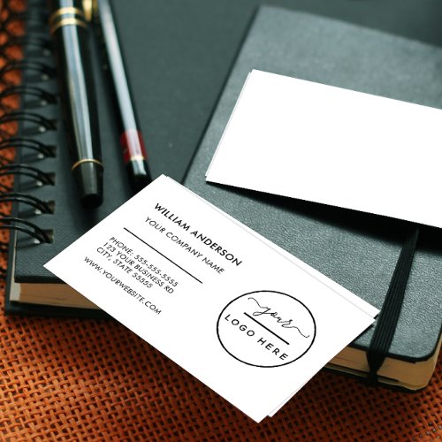 Custom logo modern minimalist white or any color  business card
