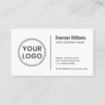 Custom logo modern minimalist white or any color business card<br><div class="desc">Modern white or any color business cards with custom logo template. Modern,  minimal design. Fonts,  font colors and background colors can be changed with the design tool.</div>