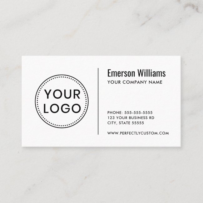 Custom logo modern minimalist white or any color business card