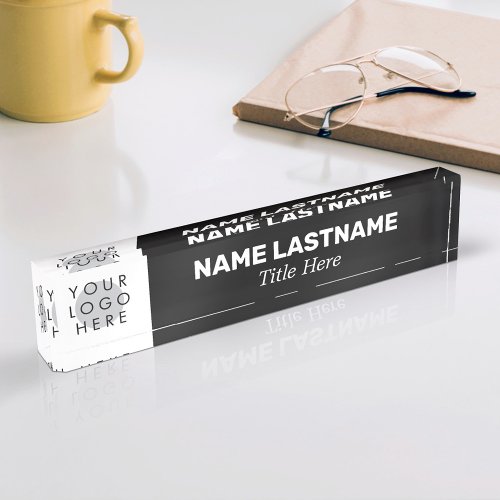 Custom Logo Modern Name Title Simple Business Desk Name Plate