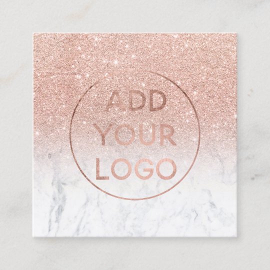 Custom Logo Modern Rose Gold Glitter White Marble Square Business Card Zazzle Com - rose gold marble roblox logo