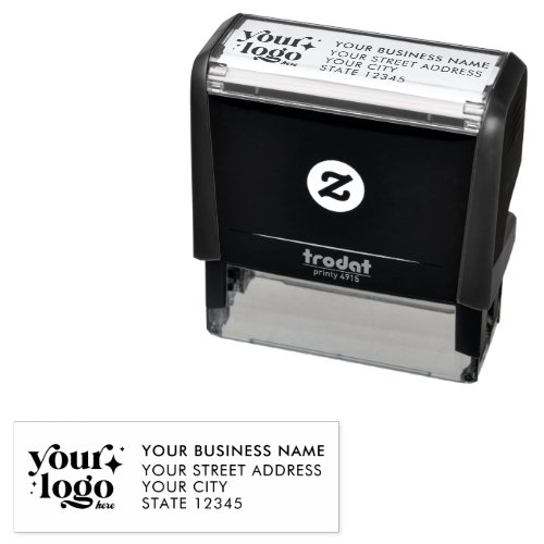 Custom Logo Modern Simple Business Return Address Self_inking Stamp