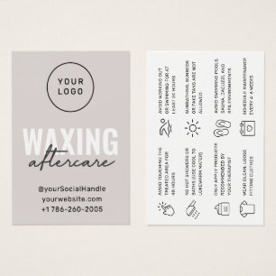 Custom Logo Modern Waxing Aftercare Card