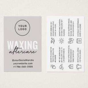 Custom Logo Modern Waxing Aftercare Card