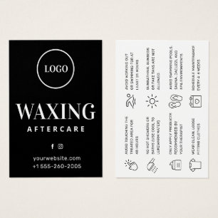 Custom Logo Modern Waxing Aftercare Card