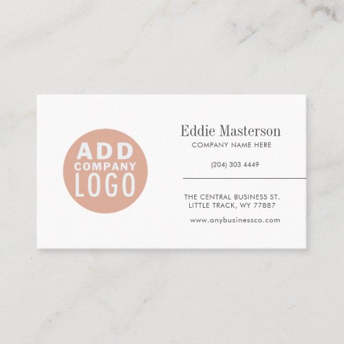 Custom Logo Modern White Minimalist Business Card