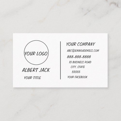 custom logo Modern white or any color Professional Business Card