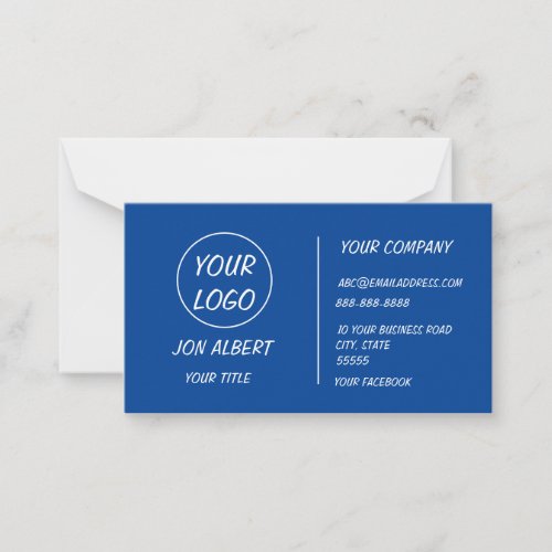 Custom Logo Modern White Or Any Color Professional Note Card