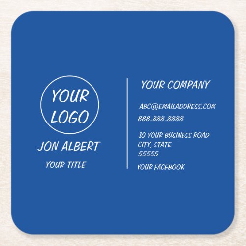 Custom Logo Modern White Or Any Color Professional Square Paper Coaster