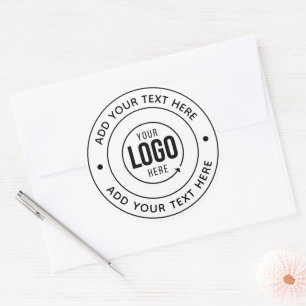 🔘 Custom Logo Monogram Add Personalized Text Classic Round Sticker