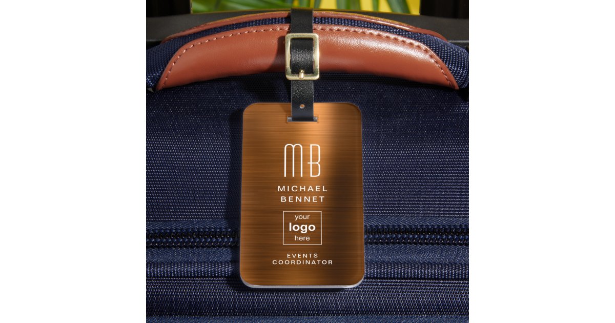 Personalized Monogrammed Leather Luggage Tag