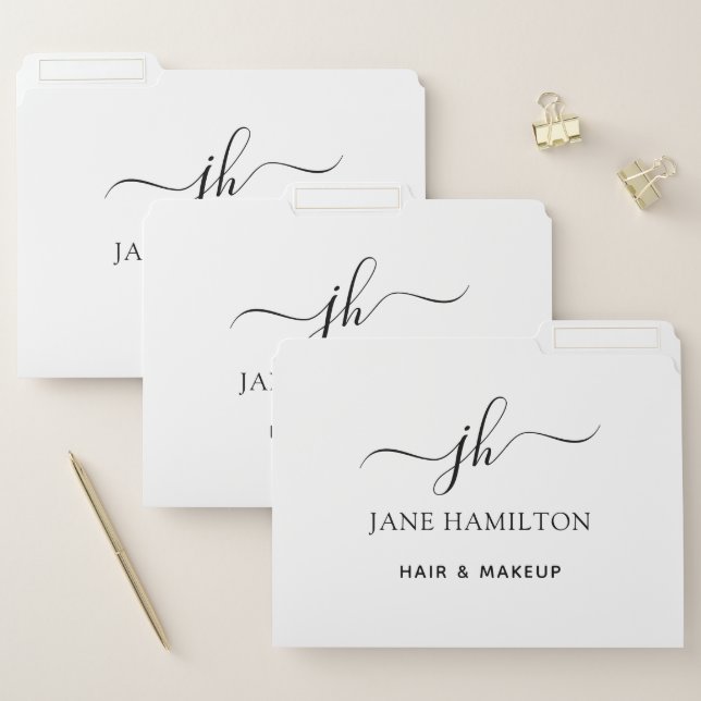 Custom Logo Monogram Presentation File Folder (Set)