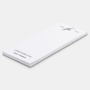 Custom Logo Monogram Script Name Magnetic Notepad