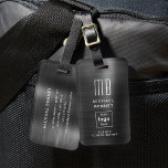 Custom Logo Monogrammed Black Brushed Metal Luggage Tag<br><div class="desc">Custom Logo Monogrammed Black Brushed Metal Luggage Tag. Personalize it with your details and your company logo.</div>