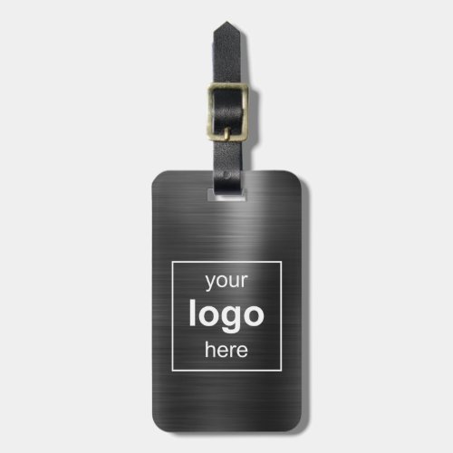 Custom Logo Monogrammed Black Luggage Tag