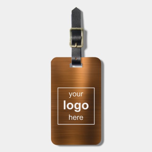 Custom Logo Monogrammed Copper Brushed Metal Luggage Tag