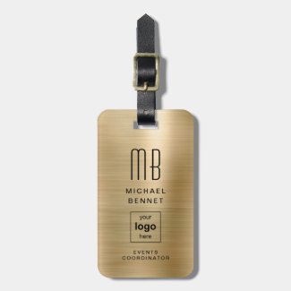 Custom Logo Monogrammed Gold Brushed Metal