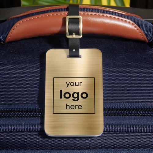 Custom Logo Monogrammed Gold Brushed Metal Luggage Tag