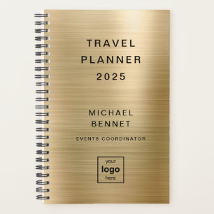 Custom Logo Monogrammed Gold Travel  Planner
