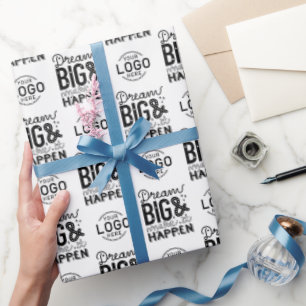 Custom Logo Motivational Dream Big Business Wrapping Paper